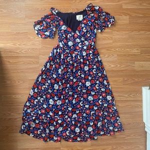 Kate spade silk floral midi dress